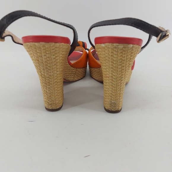 Celine High Heel Leather Sandals Wedge Like Heel Size 40 Pink - Picture 5 of 9